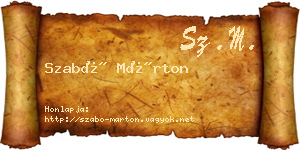 Szabó Márton névjegykártya