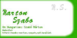 marton szabo business card